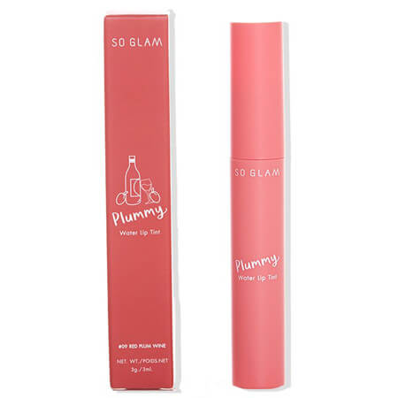 So Glam Plummy Water Lip Tint #09 Red Plum Wine 3 g ลิปทินต์อิ่มน้ำ เนื้อเบาอัลตร้า ซอฟท์ เนื้อเนียน เกลี่ยง่าย สีชัด ติดทนนาน